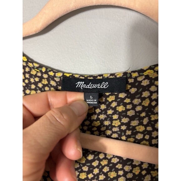 Madewell Spring Fling Womens Easy midi Dress Front Cutout Bitsy Floral L - Picture 5 of 14